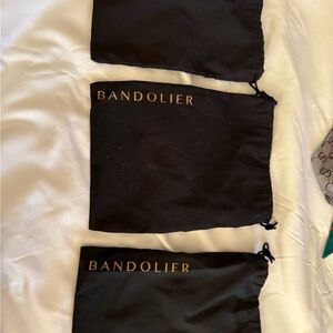 Bandolier Black Drawstring Dust Bag Trio with Gold Logo